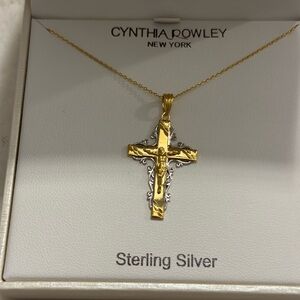 Cynthia Rowley Gold and Silver Cross Pendant Necklace